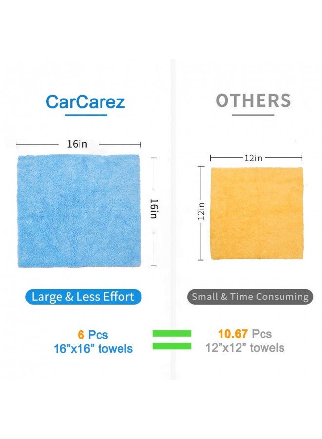 CARCAREZ Microfiber Towels for Cars, Car Drying Wash Detailing Towel with Plush Edgeless Microfiber Cloth (Multi) - Image 2